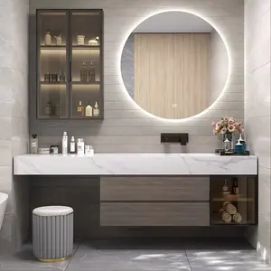 Chinese Luxe Appartement Marmer Gebruikt Badkamer Vanity Cabinetshotel Project Wassen Badkamer Wastafelmeubel
