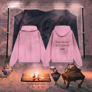 Sweat à capuche oversize en coton 100% vintage délavé à l'aspect usé avec inscription 1996, best-seller de l'hiver, coupe-vent, pour couples, hommes et femmes, cœur - Product Image 6