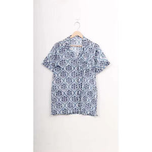 Conjunto de Pijama Casual para Mujer, Estampado Floral en Satén, 100% Algodón Transpirable, Cintura Elástica, Cuello Camisero, para Otoño - Product Image 3