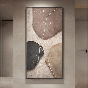 Art mural abstrait minimaliste moderne, impression sur toile huilée, cadre rectangulaire noir, décoration pour entrée, couloir, salon - Product Image 2