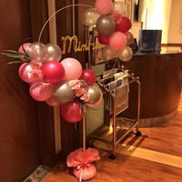 Décorations de mariage, fête d'anniversaire, baby shower, décoration de ballons, arche de ballons circulaire 163x73cm, support de ballons, kit de support