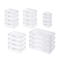 Boîtes de rangement en plastique transparent mini rectangulaires de haute qualité avec couvercles à charnières pour petits objets, bijoux