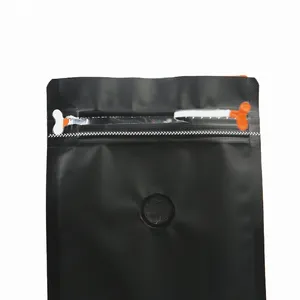 Doypack Ziplock Brown Flat Bottom Standing Up Pouches Food Powder Tea Packaging Zipper Coffee Bags