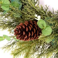Couronne artificielle UMIND Couronne de Noël verte avec cône de pin personnalisable pour la décoration intérieure et extérieure