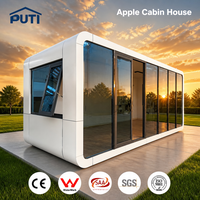 Conteneur habitable 20 pieds 40 pieds, type Apple Cabin, pour hôtel, avec panneaux sandwich, design moderne, respirant, installation facile, pour extérieur