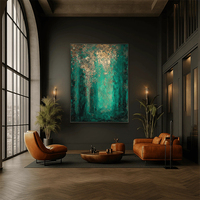 Grande peinture à l'huile peinte à la main, texture sur toile, rose et or, art abstrait moderne, peinture murale pour la maison