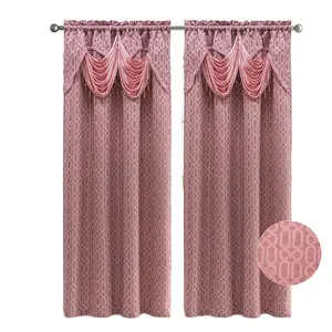 Hot Sale Living Room Embroid Luxury One Window Curtains Decoration Jacquard Bead