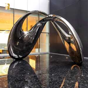 抽象的な彫刻像屋外モダンメタルアートデコレーションステンレス - Product Image 4