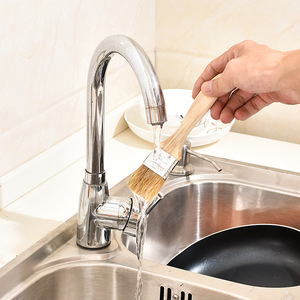 Juego de 2 brochas para aceite con mango de madera y cerdas de cerdo, aptas para horno, para asar, hornear y herramientas de cocina. - Product Image 3
