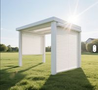 Pergola bioclimatique moderne en aluminium avec toit à lames orientables, système de gazebo écologique, imperméable, pour balcon et terrasse