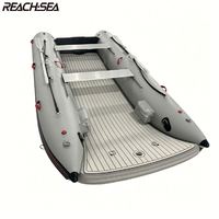 Bateau gonflable catamaran 360 cm en PVC Mehler 0,9 mm pour 4 personnes à vendre, sauvetage Reachsea OEM ODM avec transom en aluminium