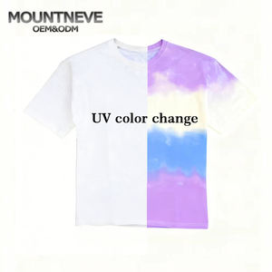T-shirt thermochromique pour homme, changement de couleur UV, coton léger, blanc, dégradé réactif, activé par la lumière du soleil - Product Image 1