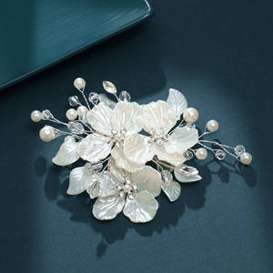 Accesorios para el cabello de moda transfronteriza americana elegante flor perla cristal boda horquilla todo-fósforo sombreros al por mayor - Product Image 2