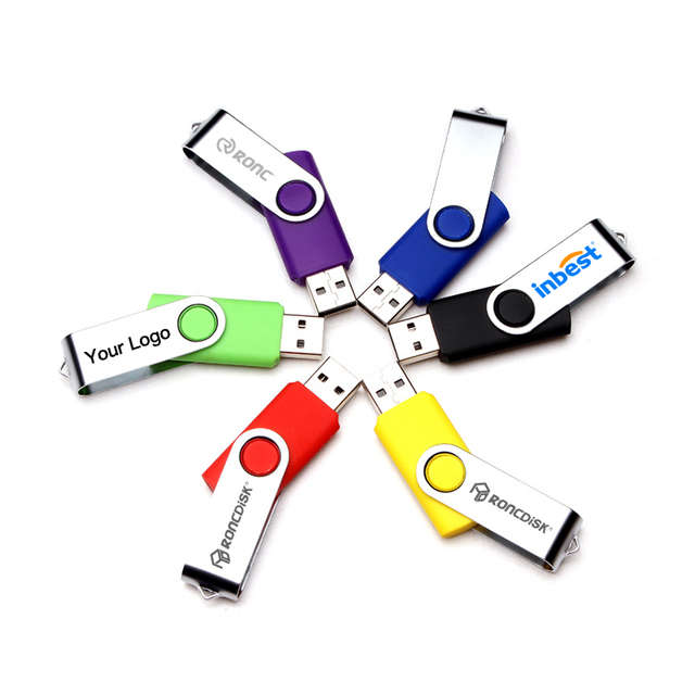 Custom logo Mini Usb 3.0 2.0 Metal Flash Drive Swivel Flash Drive 16GB 8GB 4GB 2GB Pen Drive