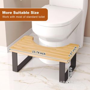 Bamboo Toilet <b>Stool</b> 44.5x30.5x5.5cm Anti Slip Wooden <b>Bathroom</b> Footrest For Toilet Use - Product Image 3