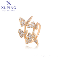 A00892432 xuping perhiasan kupu-kupu Khusus bentuk trendi beragam vintage 18 K warna emas cincin berlian wanita