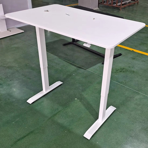 Modern Ergonomic Home Office Dual Leg <strong>Desk</strong> with Pneumatic Gas Lift Height Adjustable Metal Frame <strong>Study</strong> <strong>Desk</strong> - Product Image 2