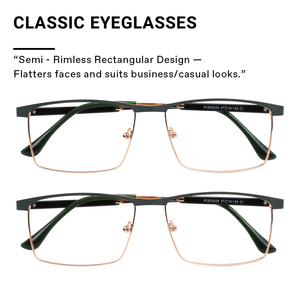 Thời trang độc đáo đền thờ thiết kế màu đen vàng phù hợp bán không có vành hình chữ nhật kim loại khung quang học - Product Image 5