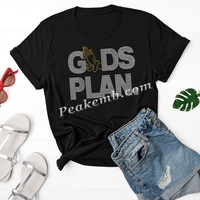 Hot Fix Rhinestone GOD'S PLAN Flatback Iron-on Transfer Printing Design Stretch Caractéristique Offre Spéciale