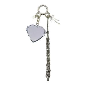 Porte-clés personnalisable en acier inoxydable avec pochette en filet pour rouge à lèvres, miroir, <span class=keywords><strong>cerise</strong></span>, étoile, cœur, pour femme, breloque pour baume à lèvres - Product Image 3