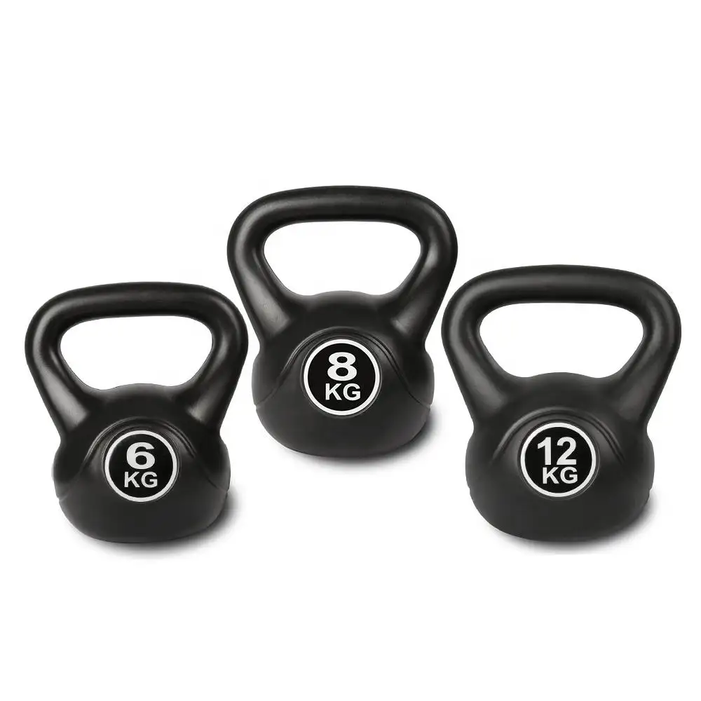 Groothandel Home Gym Zwart 2 4 6 8 10 12 Kg Vaste Ketel-Bel Dame Kleine Dumbbells Cement Plastic Kettlebell