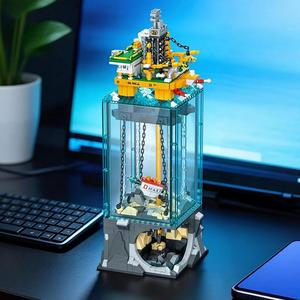 Plateforme de Forage Offshore Miniature pour Puits Pétroliers et Exploitation Minière en Mer Profonde, Blocs de Construction, Briques, Jouets, Ornements de Bureau, Cadeau JJ9215 - Product Image 2