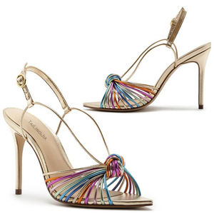 Taglie forti eleganti <span class=keywords><strong>scarpe</strong></span> da <span class=keywords><strong>donna</strong></span> <span class=keywords><strong>con</strong></span> nodo arcobaleno punta a punta cinturino alla caviglia Stiletto sandali eleganti da <span class=keywords><strong>donna</strong></span> <span class=keywords><strong>con</strong></span> tacco alto - Product Image 4