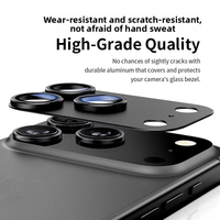 Protection d'objectif d'appareil photo pour 18 Pro Max, film de protection intégral de style armure mate 9H, alliage d'aluminium, anti-explosion, anti-traces de doigts