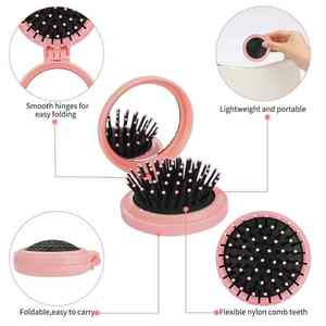 Mini spazzola pieghevole tascabile Pop-Up durevole per la pulizia con manico per PC per uso domestico da salone, pettine per capelli aggrovigliati - Product Image 3