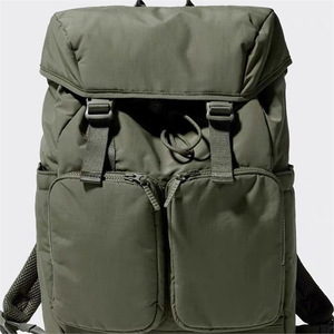 Laptop <b>Backpack</b> <b>Large</b> Capacity 15 Inches Nylon Lining Black Solid Color Everyday Use Travel Hiking Bag - Product Image 2