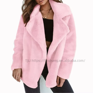 Manteau mi-long pour femme, coupe ajustée, col en fausse fourrure sexy, automne/hiver, tendance - Product Image 1