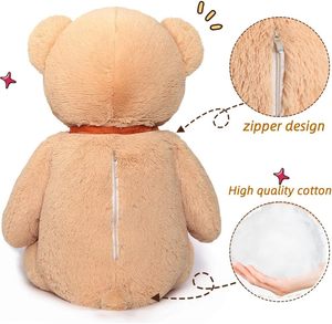 دب تيدي كبير من موريسموس بطول 4 أقدام، دمية قطنية ناعمة محشوة، دب كبير بحجم طبيعي لحفلات استقبال المولود وحفلات الأصدقاء والأحباء - Product Image 3