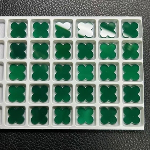 HQ Gems Colors quadrifoglio 13mm larghezza 2mm spessore Natural Green Malachite Tiger Eye MOP Red Blue Agate Onxy - Product Image 5