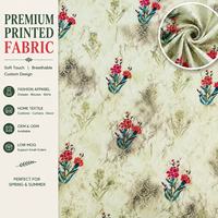 Tissu en popeline de coton imprimé floral personnalisé, motif fleur de carnation vintage, pour robe, chemisier, vêtements, textile