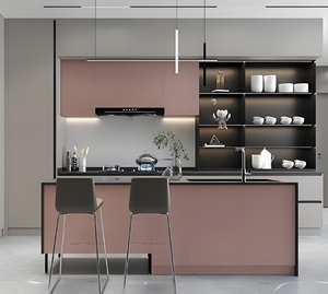 Venta al por mayor gabinetes de cocina modernos personalizados gabinetes de cocina modulares de madera montados en la pared para Villa buen precio - Product Image 4