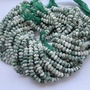 Perles Rondelles Lisses en Agate Mousse Verte Naturelle 6mm 8mm 10mm pour Fabrication de Bijoux Bracelets Colliers Qualité AAA IGI - Product Image 1