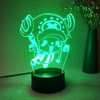 Vente directe d'usine Lampe d'anime 3D à la mode Service personnalisé 16 couleurs Télécommande Lumière de nuit décorative pour chambres à coucher