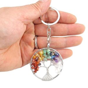 Hot Selling for <b>Tree</b>-Inspired Amethyst <b>LED</b> Keychain Unique Natural Crushed Stone Design Durable <b>Tree</b> Pendant Keyring - Product Image 1