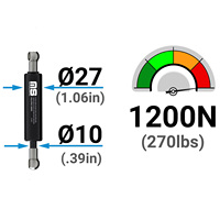 Ressort à gaz inversé pour échelle d'escalier d'extension 599mm entretoises de Tension PS10BA-250-399-F1 Type de traction amortisseur de cylindre avec course de 250mm
