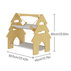 उच्च गुणवत्ता वाले छोटे जानवरों पालतू जानवरों की आपूर्ति धोने योग्य लक्जरी ठोस लकड़ी स्विंग - Product Image 6