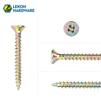 Vis autotaraudeuses en acier au carbone zingué LEKON, entièrement filetées, à tête Pozi, pour le bois et le contreplaqué, pour la menuiserie