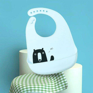 Babero de Silicona para Bebé, Impermeable, con Cuello Ajustable, Delantal para la Hora de Comer de Niños Pequeños, Diseño 011, Logotipo Personalizado, Venta al Por Mayor - Product Image 4