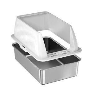 Lettiera per Gatti in Acciaio Inox Durevole con Coperchio, Taglia XL per Gatti Grandi, Design Alto, Ecologica, Controllo Odori, Capacità 65L, Facile da Pulire - Product Image 3