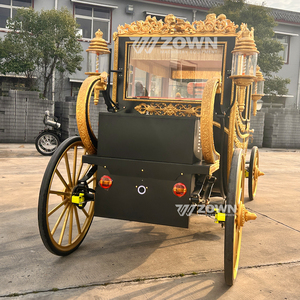 Carruaje Eléctrico Real para Bodas, Negro y Dorado, Ornamentado, Vehículo de Cuatro Ruedas, Asientos Personalizados, para Parques de Atracciones, Mansiones y Turismo - Product Image 3