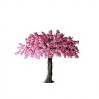 Pohon Bunga Sakura Buatan Tinggi 300cm dari Fiberglass+Kain Warna Pink Tua untuk Dekorasi Interior Modern Mewah dan Pernikahan