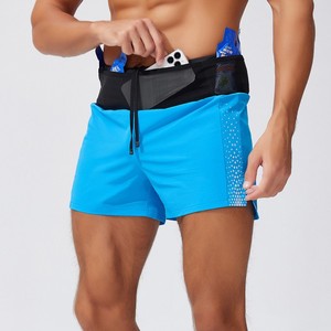 Herren 2 in 1 Laufs horts mit Unterwäsche für Herren Schnellt rocknende Sports Split Shorts Benutzer definiertes Logo Reflective Gym Active Shorts - Product Image 2