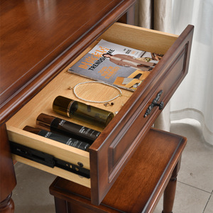 American Style Solid Wood Dressing <b>Table</b> With <b>Mirror</b> Storage Bedroom Makeup <b>Vanity</b> Oak Wood Adult Furniture - Product Image 3