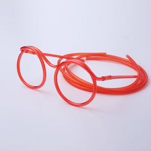 Drôle en forme de verre paille fou créatif en plastique paille lunettes nouveauté cas tube pour la partie d'enfants - Product Image 4