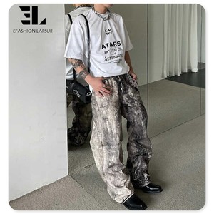 LARSUR Fábrica personalizada 3D Full Dtg <span class=keywords><strong>Dgt</strong></span> Imprimir Mud Jeans Baggy Trompe L'oeil Loeil Denim Gráfico Impresión digital Distress Dirty Jeans - Product Image 5