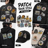 Patch brodé thermocollant ou à coudre, thème gothique, crâne et squelette, avec slogan humoristique sombre et citation sur la santé mentale, vente en gros